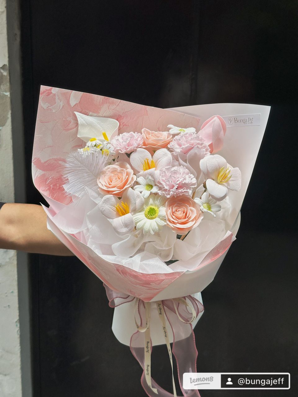 Pastel Pink Soap Flower Bouquet