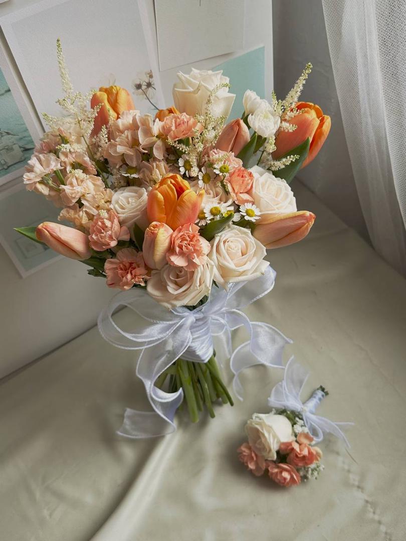 Summer Orange Bridal Bouquet