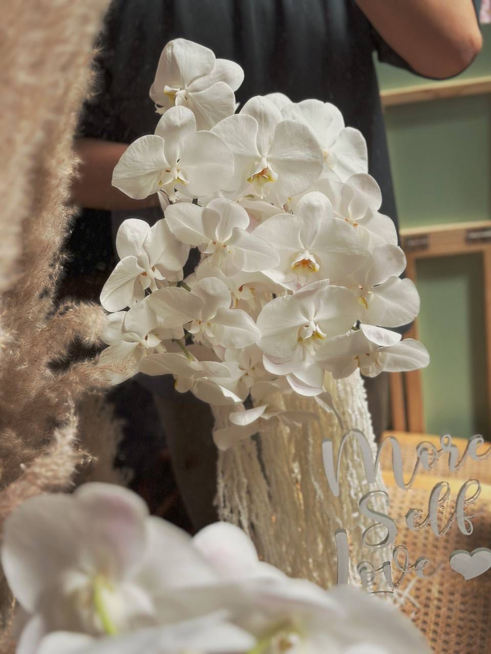 Cascading Pure White Phalaenopsis Bouquet