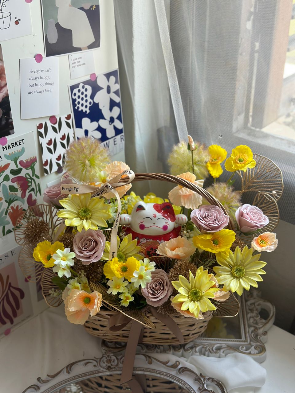 Basket Lucky Cat