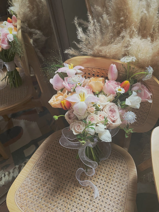 Pastel Tulips Bridal Bouquet