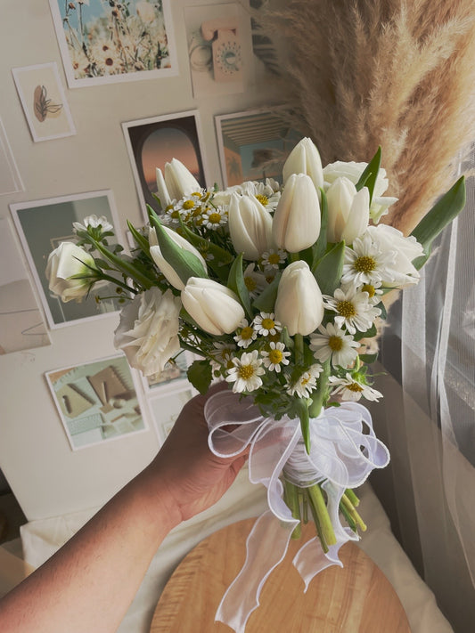 White Tulips Bridal Bouquet